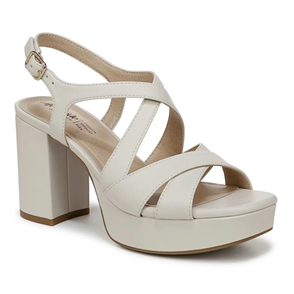 Women's Strappy Platform Sandal - Cream